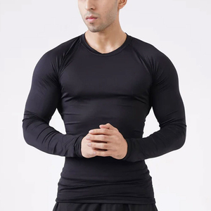 Camiseta Deportiva de Compresión Personalizada, Ajustada, Transpirable, para Hombre, Fitness, Lisa, al por Mayor, Tallas Grandes, para Gimnasio y Running - Product Image 1