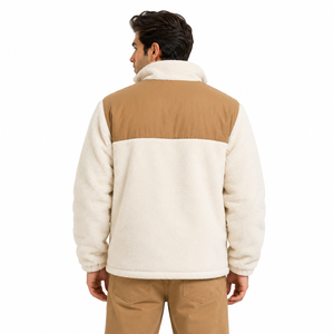 <b>Men</b>’s Sherpa Fleece <b>Jacket</b> Warm Zip Up Winter <b>Men's</b> <b>Jackets</b> Casual Outdoor Wear Wholesale Stand Collar Warm Winter <b>Jacket</b> OEM - Product Image 2