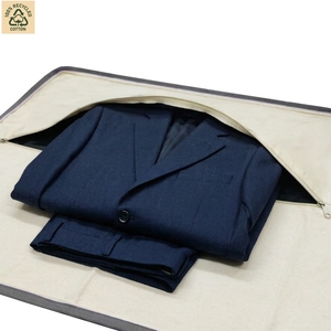 Housse de costume en toile de coton avec fermeture éclair intégrale 65x140x10 cm, logo personnalisé, vente en gros, fabrication sous marque privée - Product Image 2