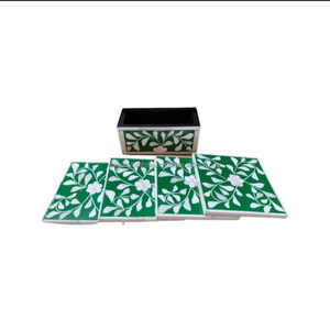 Posavasos de té con incrustaciones de hueso a precio de fábrica al por mayor, seguro para artesanía india, artículos de uso doméstico para posavasos de diseño de lujo hechos a mano - Product Image 2