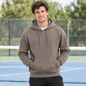 Sweat-shirt à capuche côtelé pour homme, coupe classique, manches longues, en coton doux, avec logo personnalisé pour les marques de mode modernes - Product Image 2