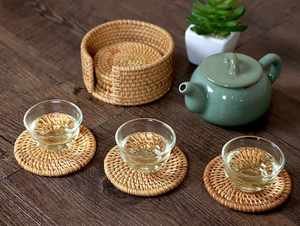 Posavasos de Mimbre y Ratán Hechos a Mano al por Mayor para Té y Café, Posavasos Tejidos con Logotipo Personalizado, Alfombrillas para Tazas, Protectores de Mesa, Embalaje a Granel - Product Image 6