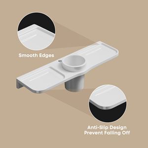 Rectangular compartments and central circular holder modern minimalist storage compact wall mounted bathroom <b>shelf</b> with dual - Product Image 2