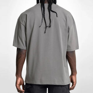 เสื้อยืดคอตตอนคุณภาพสูงทรงโอเวอร์ไซส์สำหรับผู้ชาย สกรีนลายได้ตามต้องการ ผ้าฝ้าย 100% ทรงหลวม คอกลม สไตล์ลำลอง เสื้อผ้าสตรีทแวร์สำหรับฤดูร้อน ขายส่ง - Product Image 1