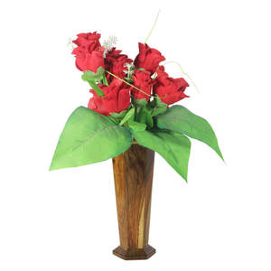 Magnifique porte-fleurs en bois fait main, vases décoratifs en bois faits à la main, grand vase en bois artisanal - Product Image 2