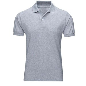 Polos personnalisés gris à séchage rapide, confortables et respirants, en tissu tricoté 100% coton, polos de qualité les plus vendus - Product Image 1