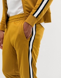Conjunto Deportivo para Hombre Color Mostaza, Sudadera con Cremallera de Manga Larga, Bolsillos Laterales, Ropa Deportiva Informal, Transpirable, con Capucha, Corte Regular - Product Image 4