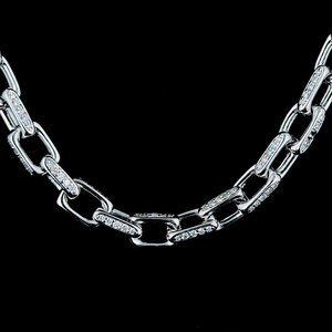 Collier de luxe pour homme en or massif 14 carats avec moissanite, chaîne hip-hop, ton or blanc, jaune ou rose, couleur E/F, pureté VVS/VS, taille personnalisée, étincelant - Product Image 3