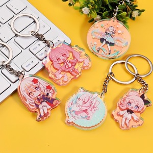 Bulk Order Custom Glitter Lasered Acrylic Cartoon Keychain Personalized Plastic Holographic DIY UV Printed Clear Waterproof