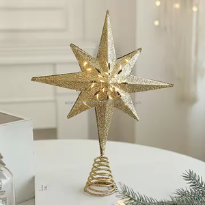 Christmas Items iron Star Handmade Christmas <b>Tree</b> <b>Toppers</b> for Christmas Decoration - Product Image 1