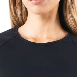 Camiseta Deportiva de Manga Corta para Mujer, Negra, con Logotipo, de Algodón, para Gimnasio, Fitness, Entrenamiento, Ejercicio, Deportes - Product Image 4