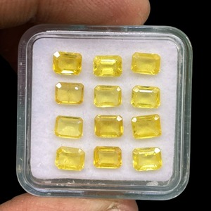 Saphir Jaune Naturel 5mm 4mm Coupe Octogonale Pierre de Saphir Éblouissante Lot de Pierres Précieuses en Vrac Prix de Gros pour la Fabrication de Bijoux - Product Image 1