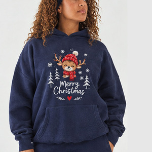 OEM <b>Christmas</b> Hoodie 100% Polyester Casual Style Sublimation Printed Personalized Holiday Pullover Snowman Graphic <b>For</b> <b>Women</b> - Product Image 2
