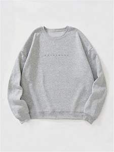 Suéter Holgado de Invierno con Hombros Caídos, 100% Algodón, Bordado con Impresión Digital - Product Image 2