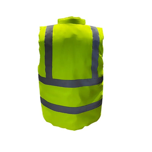 Gilet de sécurité multi-poches à fermeture éclair en polyester fluorescent certifié CE, coupe-vent, réfléchissant, pour travaux de construction - Product Image 5