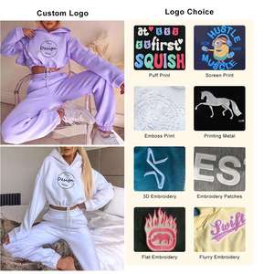 ชุดเซ็ตสเวตสูทลำลองสีชมพูแบบโอเวอร์ไซส์สำหรับคนท้อง แขนยาว ผ้าฟลีซ ผ้าฝ้าย - Product Image 3