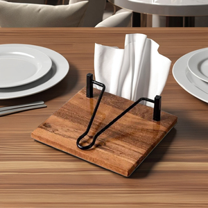 High Quality Wooden and Iron Napkin <b>Holder</b> Table and <b>Kitchen</b> Dining <b>Tissue</b> Box for Hotel and Restaurant Use - Product Image 6
