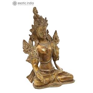 10 \ "déesse bouddhiste tibétaine blanc Tara sculpture en laiton Statue - Product Image 4