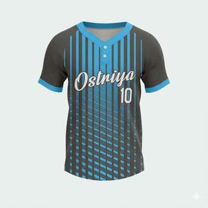Camiseta de Béisbol/Sóftbol de Manga Corta con Dos Botones para Hombre, Ropa Deportiva Unisex, Nombre y Número del Equipo Personalizados - Product Image 2