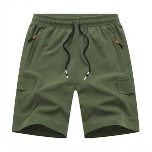 Pantalones Cortos Bermuda para Hombre, Color Gris Sólido, 100% Poliéster, Ecológicos, Cintura Media, Cierre con Cordón, Bolsillos Tipo Cargo, Casuales, de Secado Rápido - Product Image 6