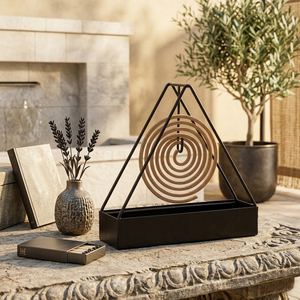 Quemador de Incienso Colgante de Metal Negro Moderno, Caja Rectangular con Marco Triangular, Recolector de Cenizas, Decoración para el Hogar - Product Image 5