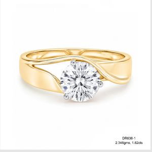 Bague en diamant de laboratoire taille brillant certifiée IGI pour fiançailles, mariage, demande en mariage – Vente chaude, élégante, en or jaune 14 carats - Product Image 1