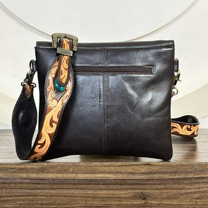 Nuevos Bolsos de Mano de Moda Occidental para Mujer, Bolsos Cruzados de Cuero Repujado a Mano de Alta Calidad, Diseño de Piel de Vaca, Bolsos Cruzados de Hombro para Mujer - Product Image 5