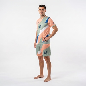 Manufacturing Soccer <b>Jersey</b> V-Neck Short Sleeve <b>Shirt</b> And Short for <b>Men</b> 100% Polyester Sportswear Sublimated Design - Product Image 2