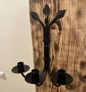 Hand Forged Wrought Iron Wall Sconce Small Metal <b>Candle</b> <b>Holder</b> with 3-<b>Candle</b> Capacity for Christmas Decorations - Product Image 5