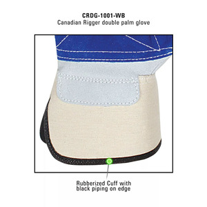 Gants de travail en cuir de vachette pleine fleur pour la protection des mains en milieu industriel, doux et confortables, type Rigger canadien - Product Image 6