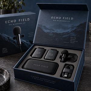 Kit de microphone ECHO Mini personnalisé, boîte d'emballage magnétique de style livre - Product Image 4