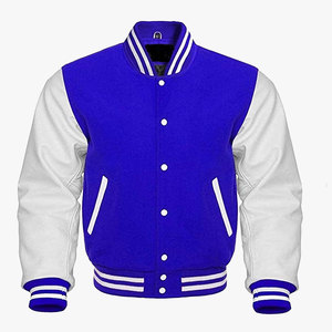 Chaqueta de Béisbol Estilo Varsity, Cuerpo de Lana Gris y Mangas de Cuero Dorado, Cuello Alto, Estilo Casual - Product Image 6