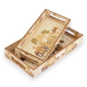 Wholesale Luxury Traditional Mughal Art Dining Tray Set Rectangular Bulk Hotel Restaurant Serving Platter Elegant Tableware - Product Image 5