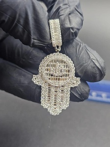 Luxury Moissanite <b>Silver</b> Plated 925 Pendant <b>Charm</b> Hip Hop Jewelry Statement Bling Elegant Gift Women Unisex Everyday Wear - Product Image 2