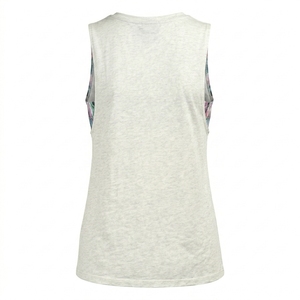 women's pickleball Heathertech muscle Tank <b>top</b> with built in compression sports bra crew neck Exaggerated Armholes sports <b>tops</b> - Product Image 2
