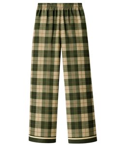Ensemble de pyjama pour femmes en coton doux à carreaux vert olive, manches longues, boutonné, vêtements de nuit, ensemble de deux pièces, ensemble confortable pour se détendre - Product Image 5