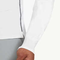 T-shirt de compression à manches longues pour homme, blanc, col rond, coupe ajustée, séchage rapide, tricoté, design uni, sportif
