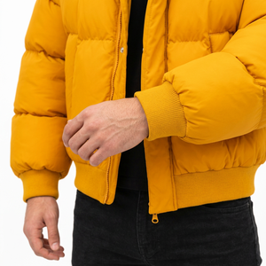 Chaqueta acolchada roja para hombre con cuello alto, cierre de cremallera, relleno de poliéster estándar, informal, transpirable, estilo urbano, holgada, con capucha - Product Image 6