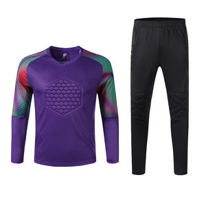 Custom Soccer Goalkeeper Kit Long Sleeve V-<b>neck</b> Moisture-Wicking Jersey Set <b>Padded</b> Polyester Elastic Waist Football Uniform - Product Image 3