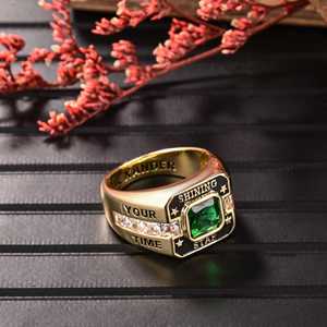 Anillo de Graduación Universitario Personalizado BOJ School Ring 048, Anillo de Colegio Secundario para Ella, con Piedra de Nacimiento, Plata 925, ¡Oferta! - Product Image 3