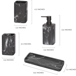 Juego de baño de mármol de tendencia Spray de alta calidad de forma redonda blanca para el baño del hogar Hotel y otros - Product Image 5