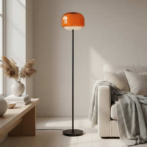 Lampes <span class=keywords><strong>sur</strong></span> <span class=keywords><strong>pied</strong></span> de style moderne du milieu du siècle pour salon, <span class=keywords><strong>lampe</strong></span> <span class=keywords><strong>sur</strong></span> <span class=keywords><strong>pied</strong></span> en forme de champignon avec abat-jour en verre orange, <span class=keywords><strong>lampe</strong></span> de lecture, éclairage d'ambiance - Product Image 6