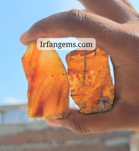 High Quality Amber Slice Crystal 100%Natural Amber Slice Loose Gemstones Wholesale Price Lot Amber Slice Polished Bulk Lot - Product Image 2