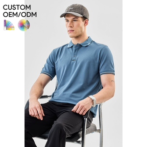 Chemise décontractée pour homme, respirante, unie, avec logo sur le devant |   T-shirt à manches courtes en coton 100% tricoté pour la production de marques OEM/ODM - Product Image 3