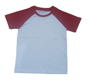 Vente en gros de t-shirt indien à manches raglan 100% tissu en coton filé à l'anneau impression de logo contrastée personnalisée pour les t-shirts unis pour hommes - Product Image 1