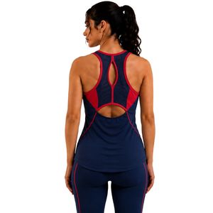 Navy <b>Red</b> Womens Sports Tank <b>Top</b> Sleeveless Yoga Fitness Workout Running Gym Activewear Quick Dry Athletic Vest Customized Logo - Product Image 2