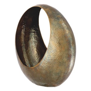 Centre de table moderne en forme de lune, récipient à glace, porte-bouteille en métal martelé style bohème rustique, décoration pour bar à domicile - Product Image 2