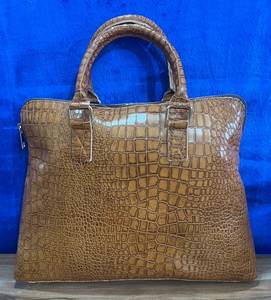 <b>Large</b> Brown Animal Prints Genuine Leather <b>Tote</b> <b>Bag</b> <b>with</b> <b>Zipper</b> Closure Top Handle Laptop Daily Use Shopping <b>Bag</b> - Product Image 1