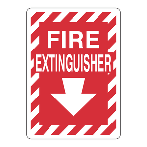 Panneau de signalisation d'extincteur BradyLite haute visibilité en PVC réfléchissant, durable, pour intérieur/extérieur - Product Image 1