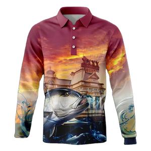 Premium Respirant À Séchage Rapide Sublimation Personnalisée À Manches Longues Bouton Avant Pêche Performance Jersey Chemise et Conception MultiPocket - Product Image 6